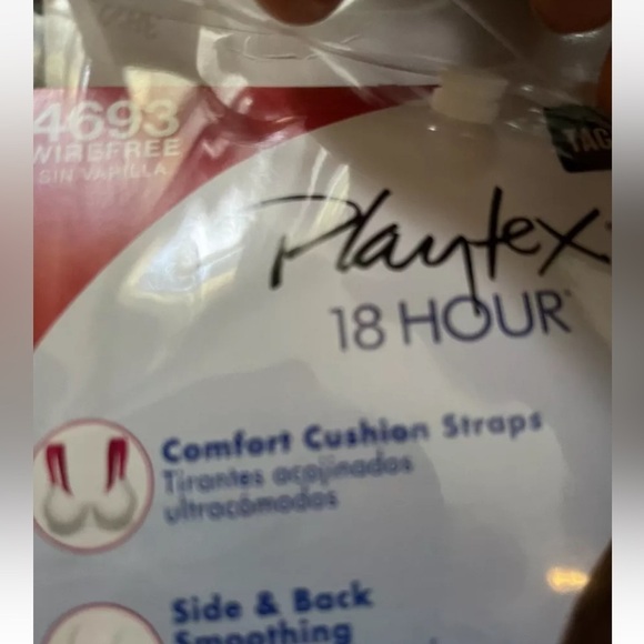 Playtex 4693 Wire free 18 Hours Ultimate Shoulder Comfort Bra 38D White NWT - Picture 5 of 5